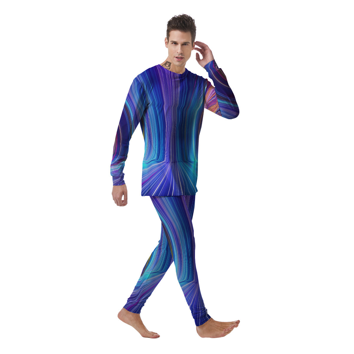 Hyperspace Colorful Print Men's Pajamas-grizzshop