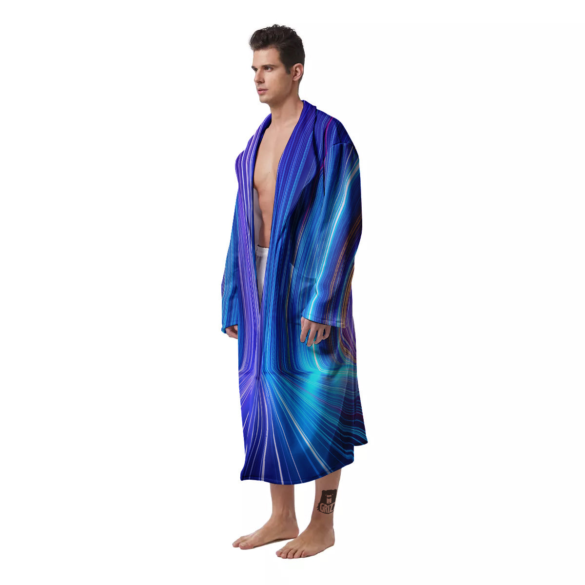 Hyperspace Colorful Print Men's Robe-grizzshop