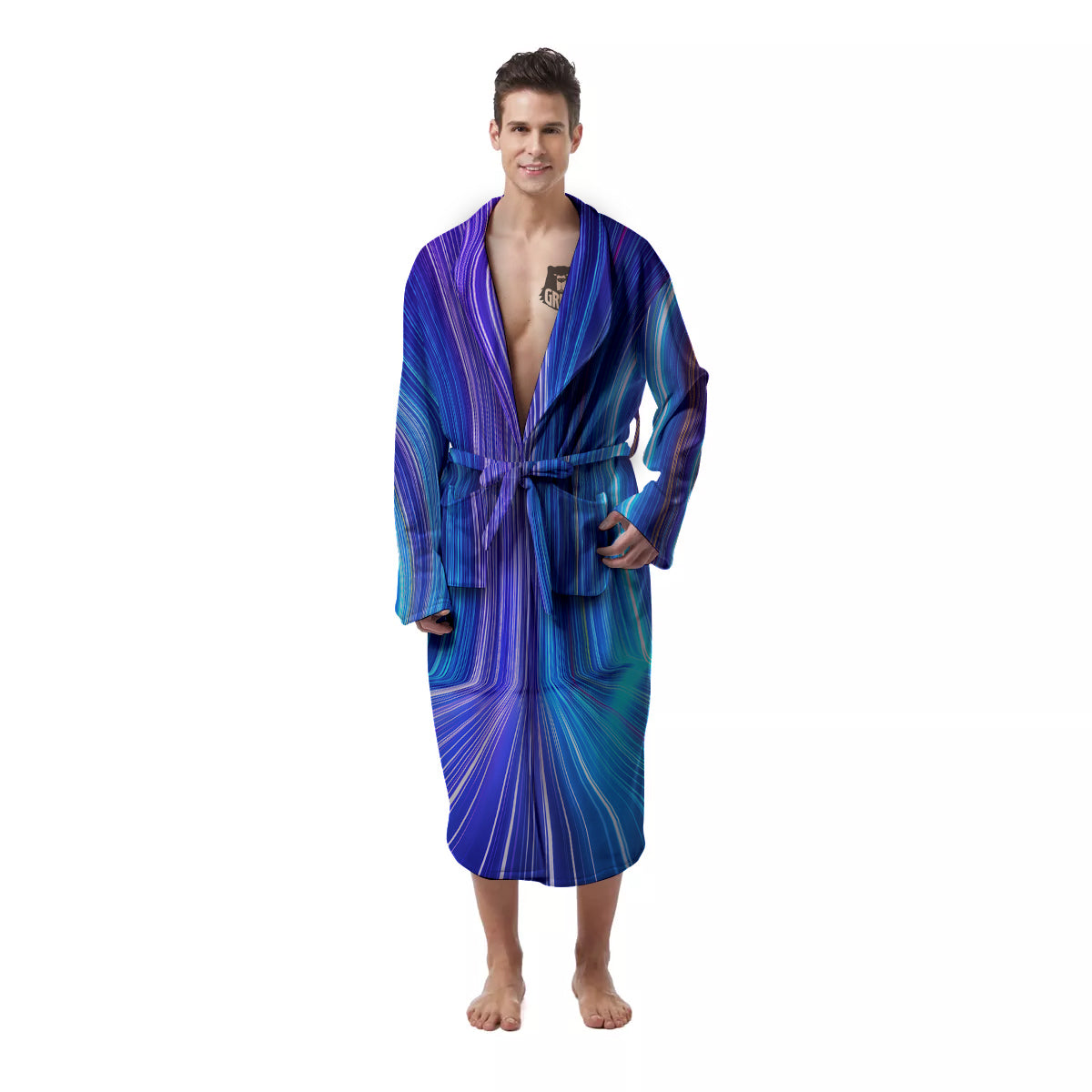 Hyperspace Colorful Print Men's Robe-grizzshop