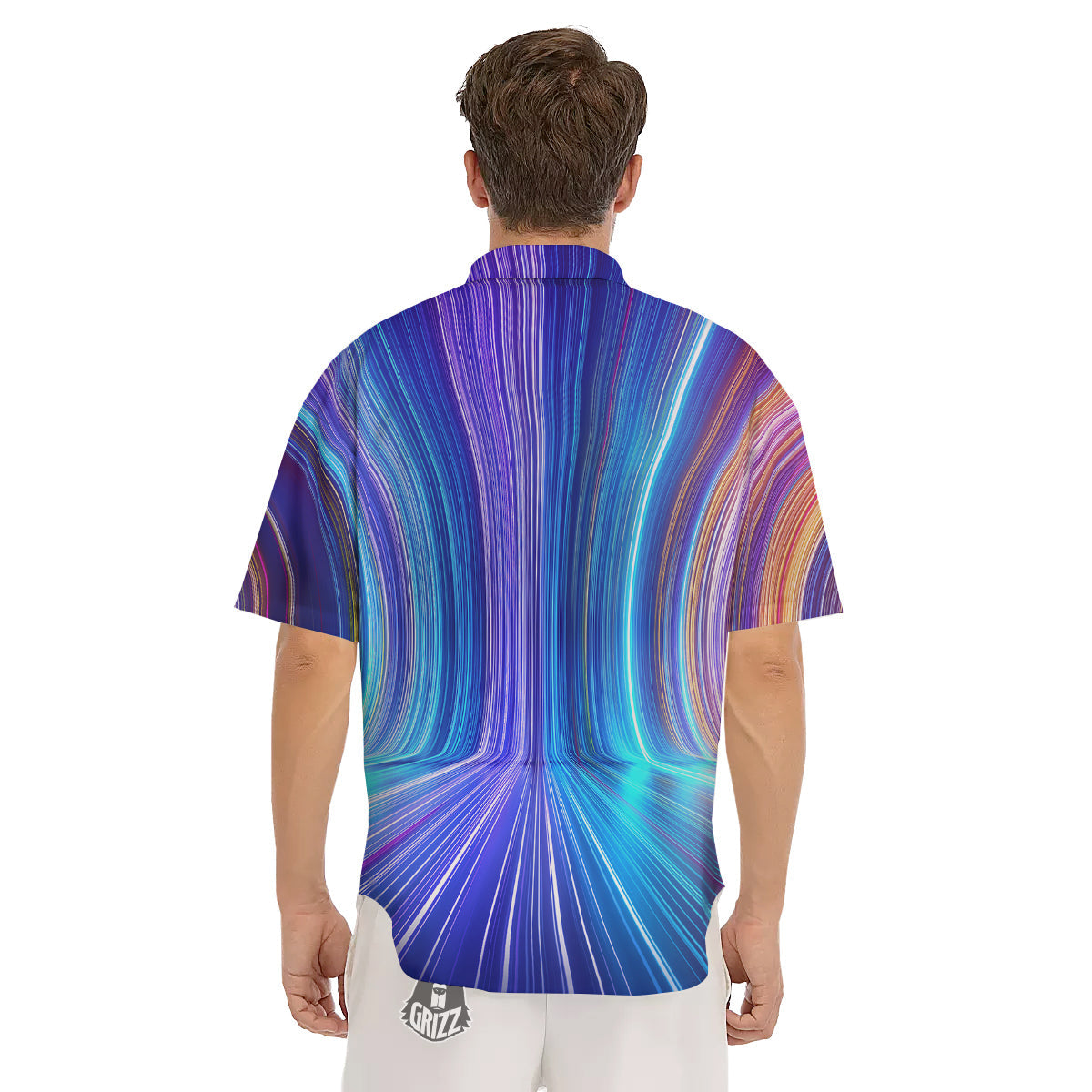 Hyperspace Colorful Print Men's Short Sleeve Shirts-grizzshop