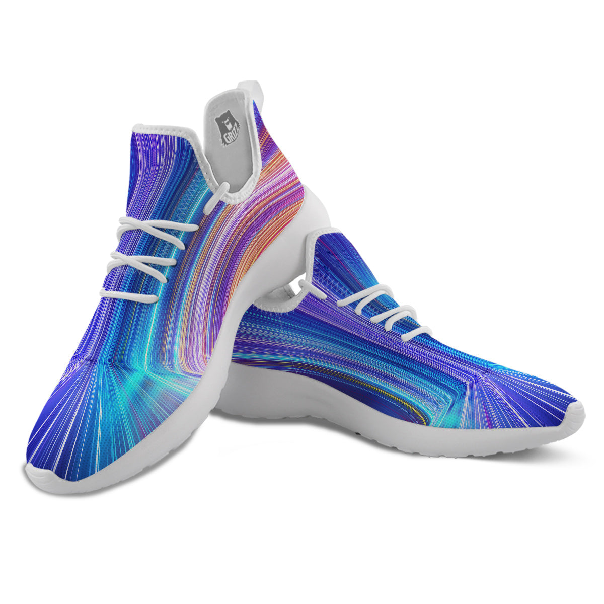Hyperspace Colorful Print White Athletic Shoes-grizzshop