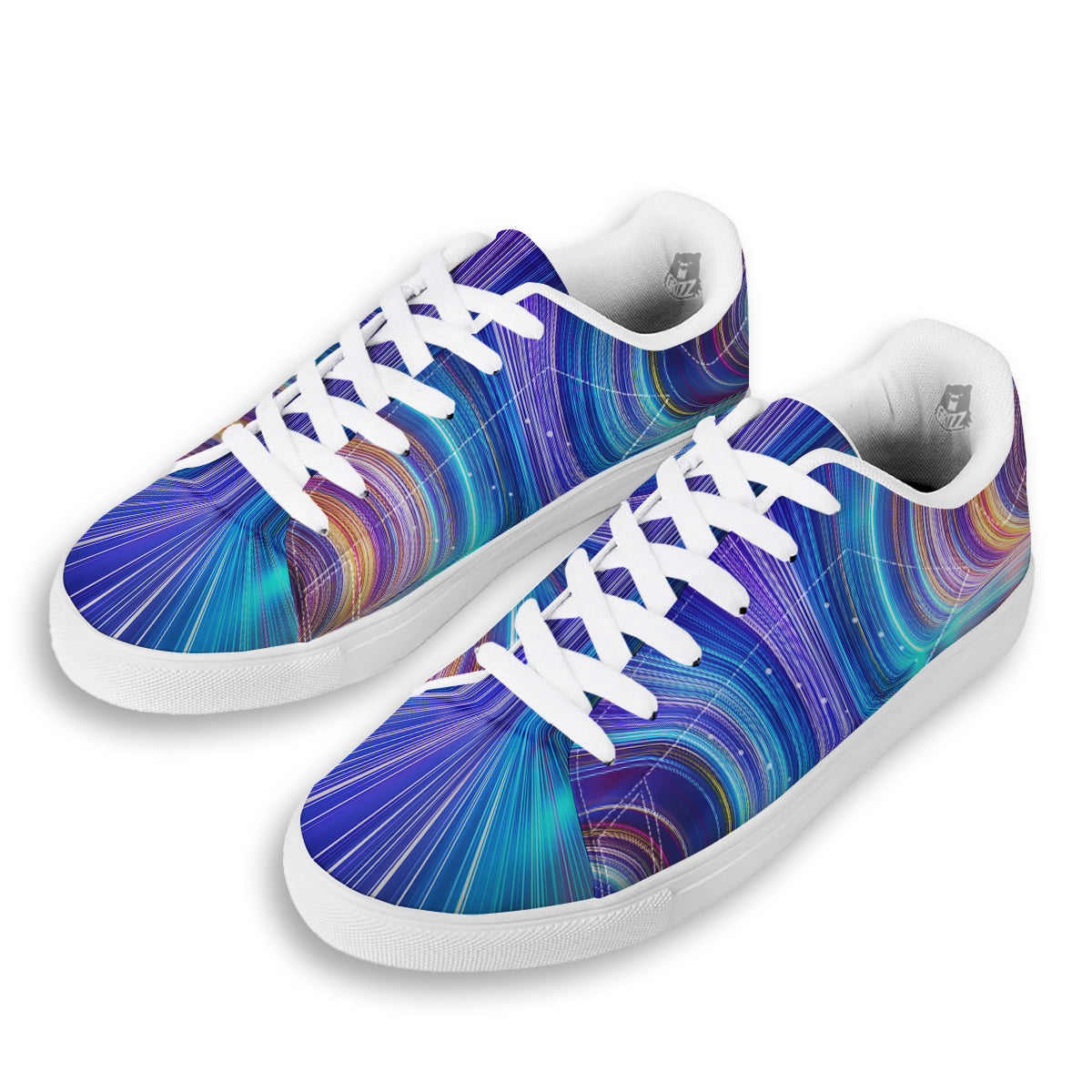 Hyperspace Colorful Print White Low Top Sneakers-grizzshop
