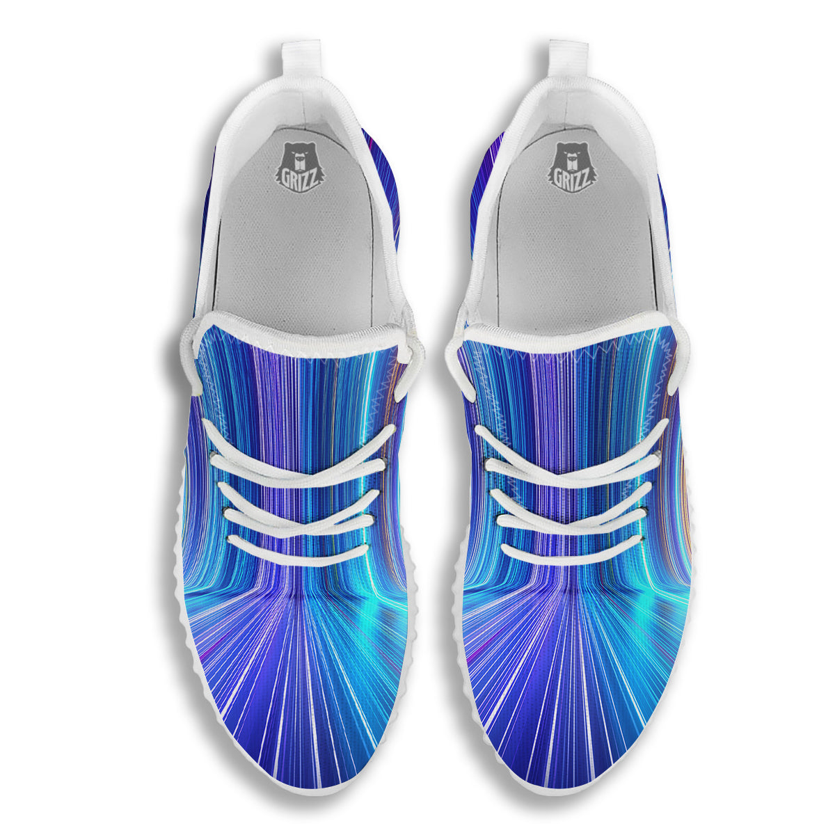 Hyperspace Colorful Print White Walking Shoes-grizzshop