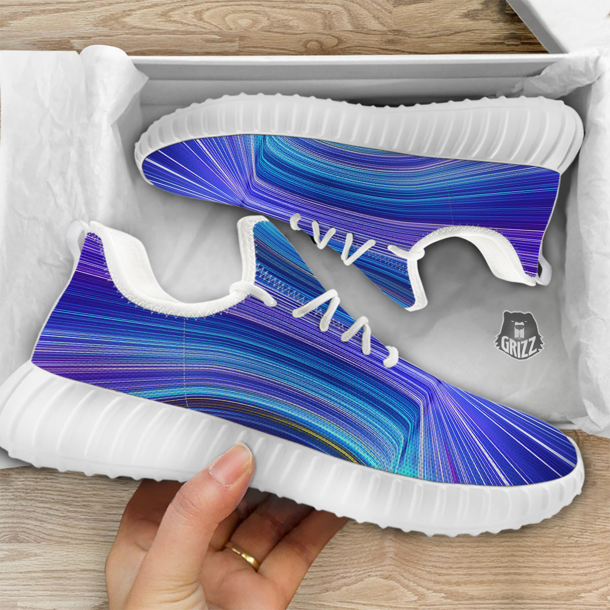 Hyperspace Colorful Print White Walking Shoes-grizzshop