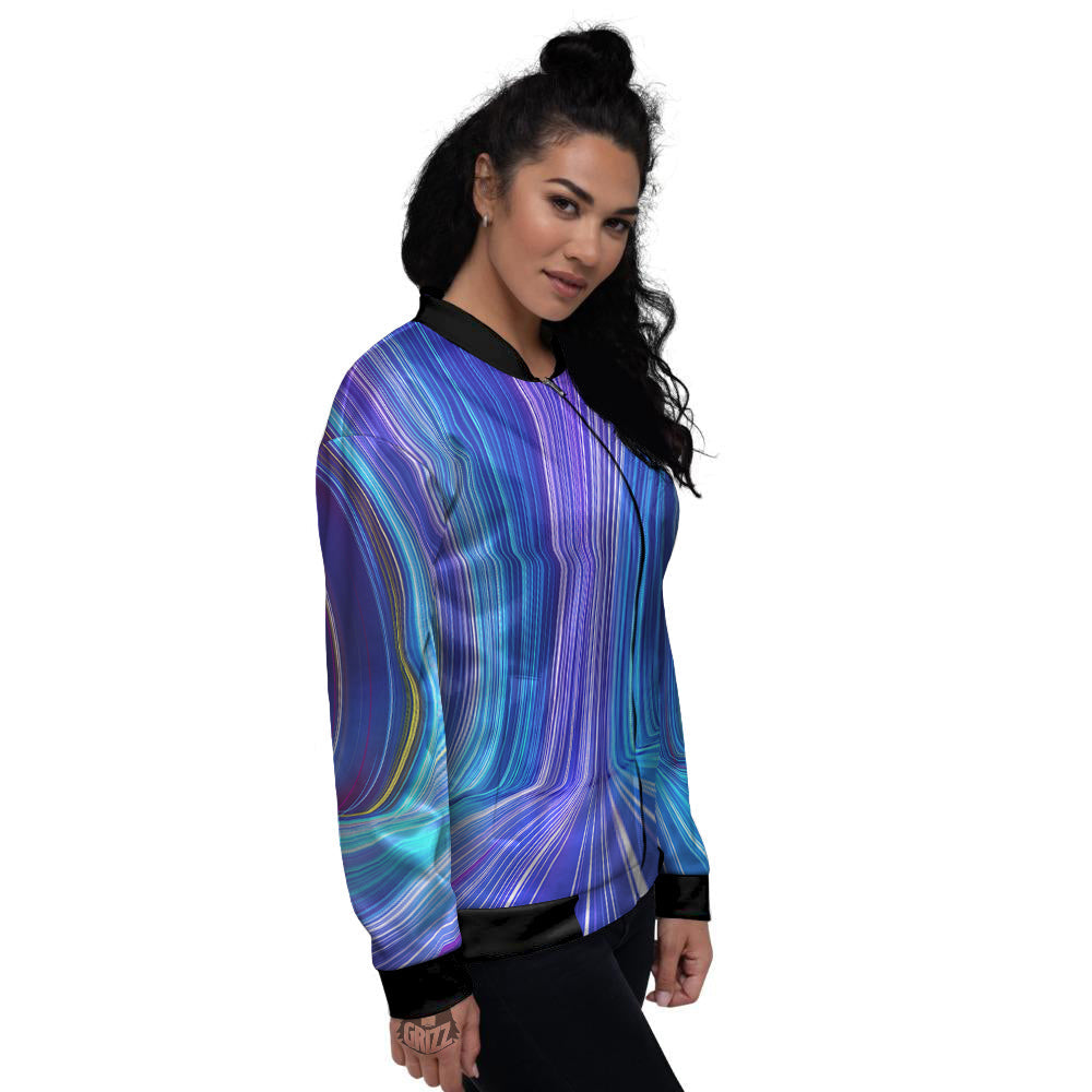 Hyperspace Colorful Print Women's Bomber Jacket-grizzshop