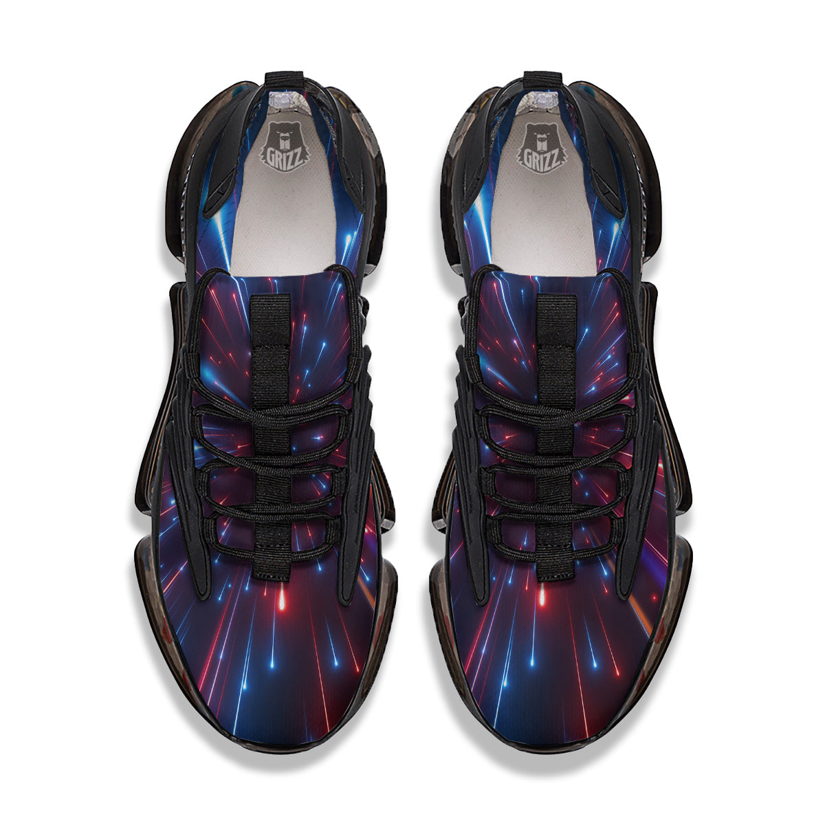 Hyperspace Cosmic Print Black Gym Shoes-grizzshop