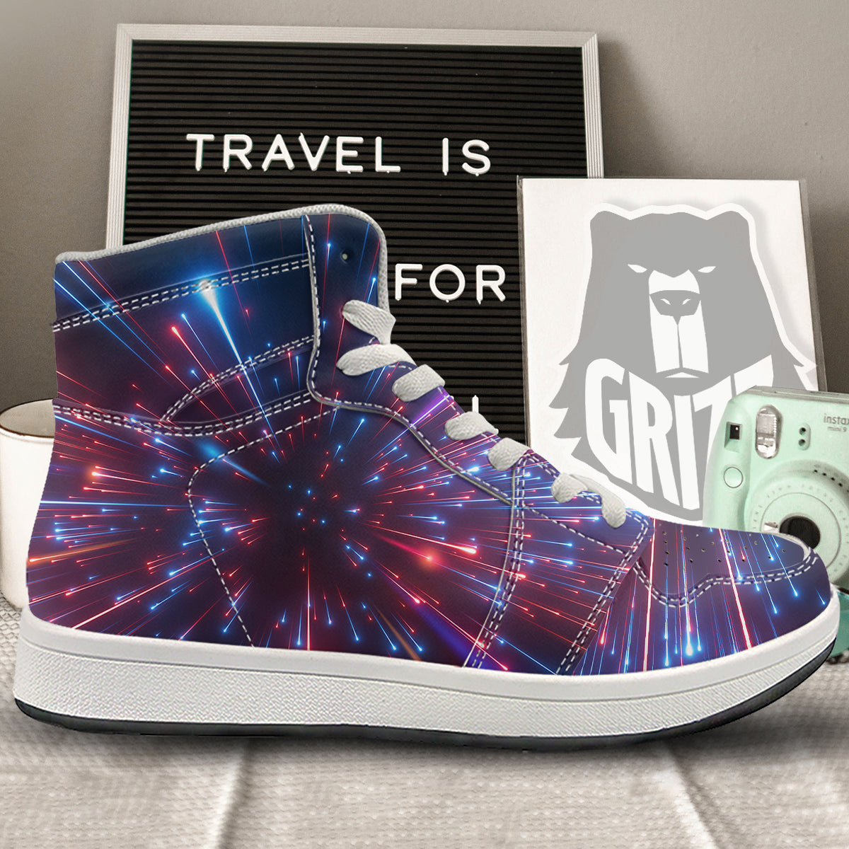 Hyperspace Cosmic Print High Top Sneakers-grizzshop