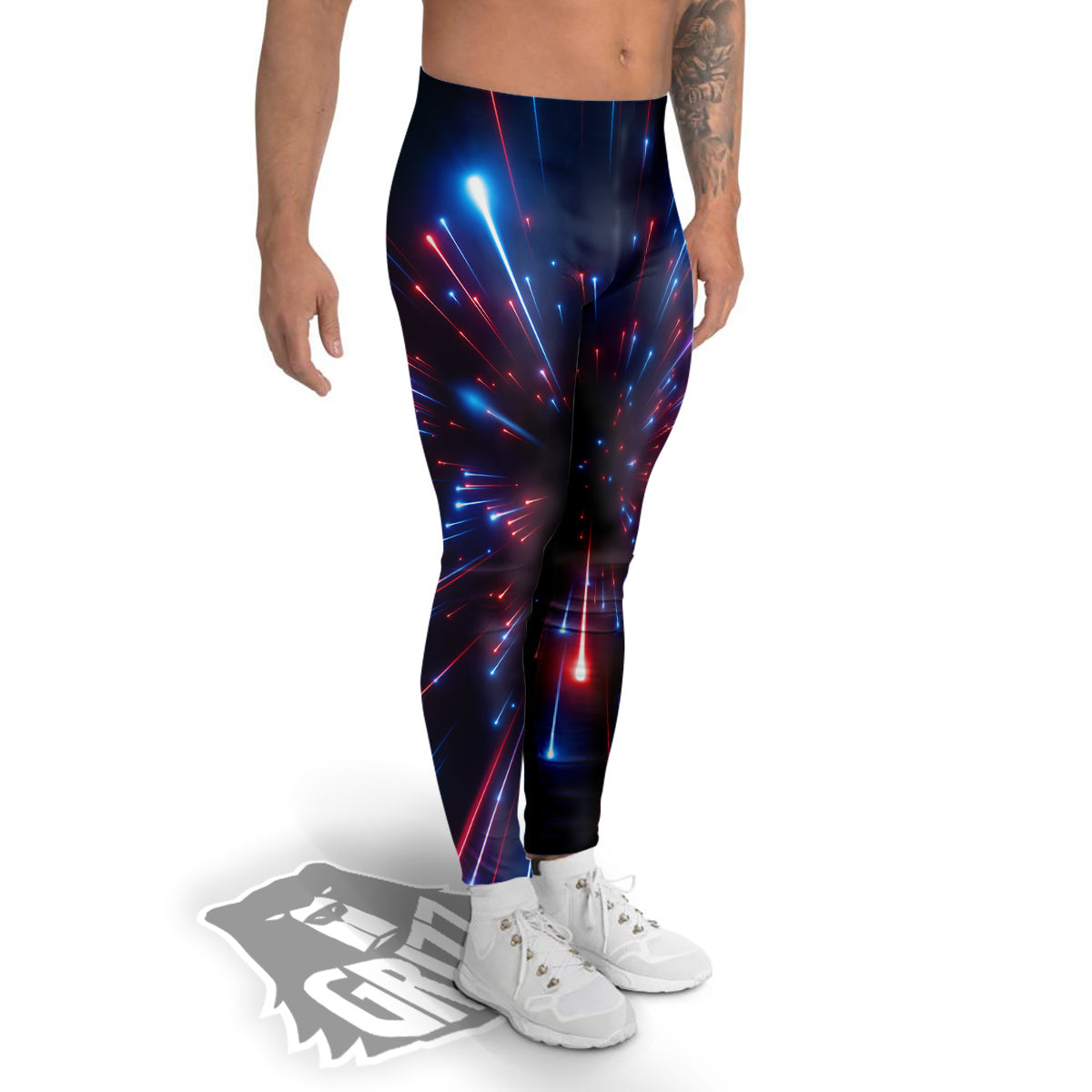 Hyperspace Cosmic Print Men's Leggings-grizzshop