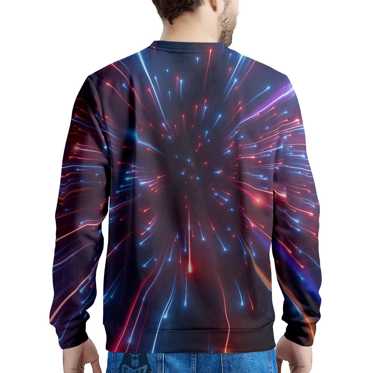 Hyperspace Cosmic Print Men's Sweatshirt-grizzshop