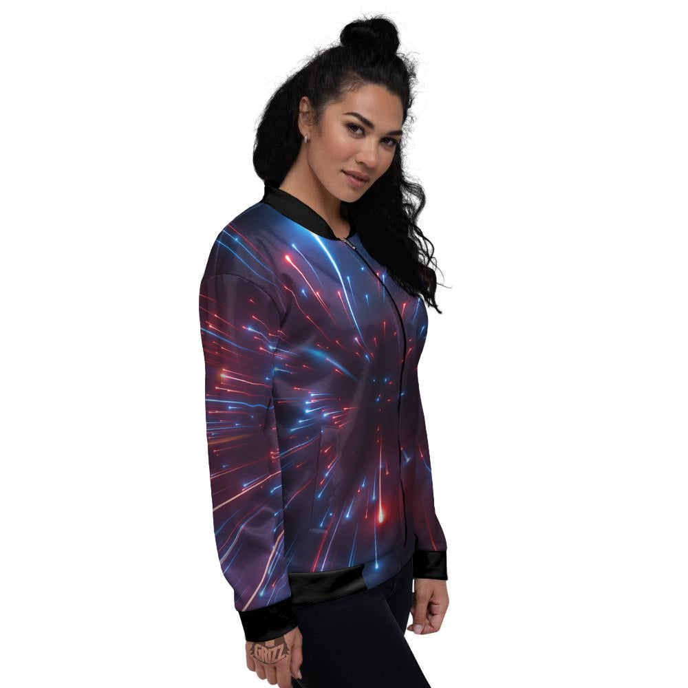 Hyperspace Cosmic Print Women's Bomber Jacket-grizzshop
