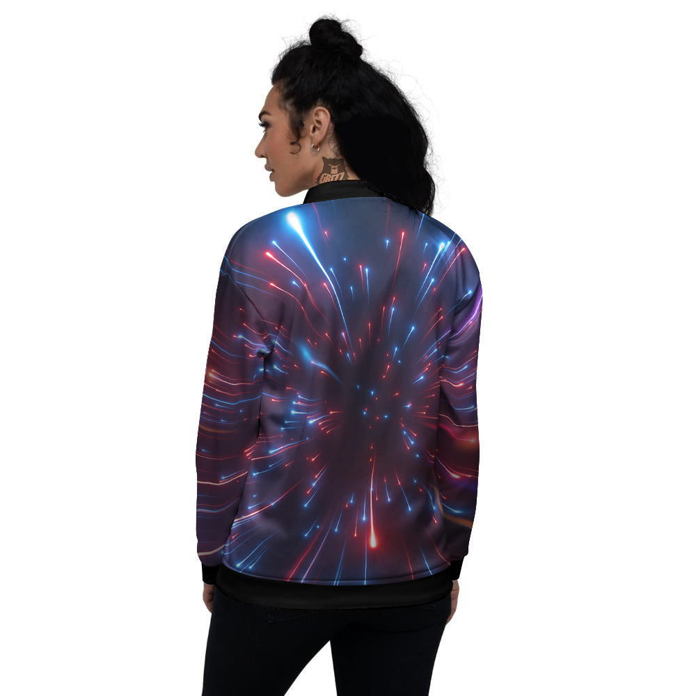 Hyperspace Cosmic Print Women's Bomber Jacket-grizzshop