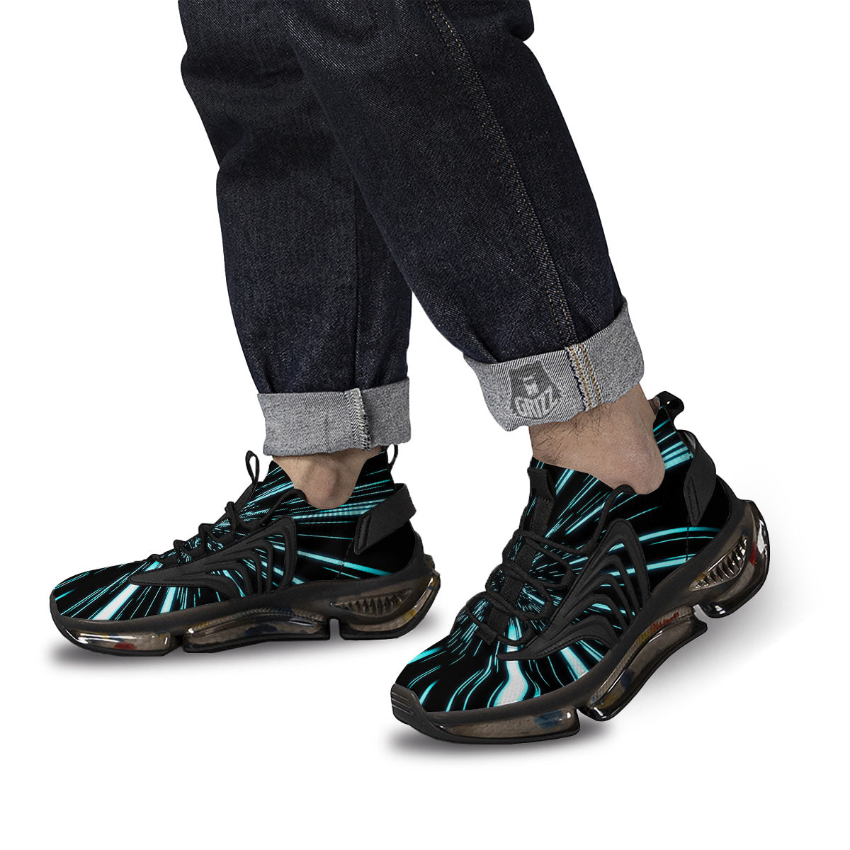 Hyperspace Galaxy Print Black Gym Shoes-grizzshop