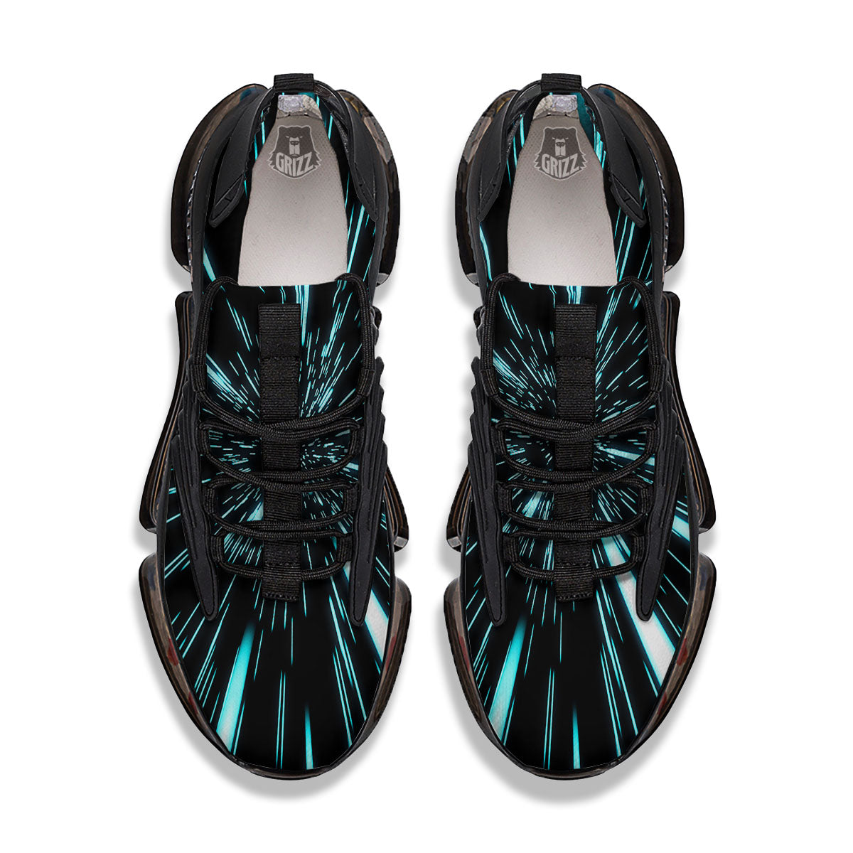 Hyperspace Galaxy Print Black Gym Shoes-grizzshop