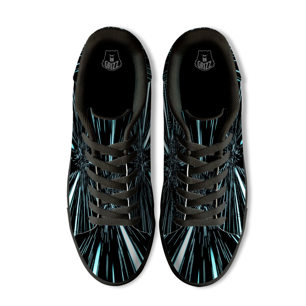 Hyperspace Galaxy Print Black Low Top Sneakers-grizzshop