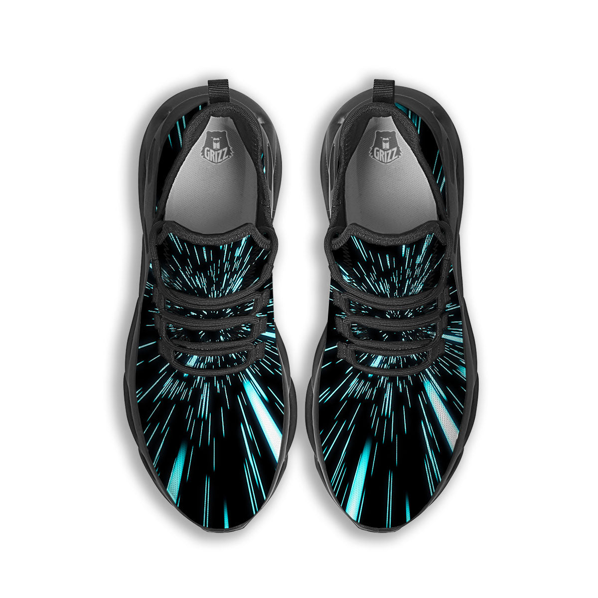 Hyperspace Galaxy Print Black Running Shoes-grizzshop