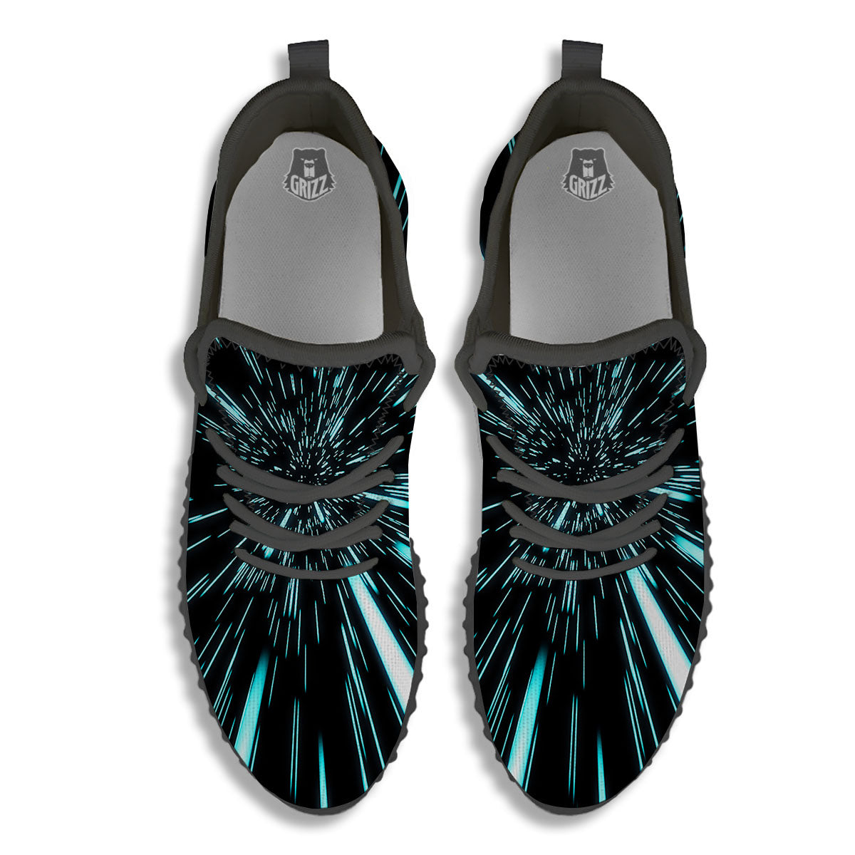 Hyperspace Galaxy Print Black Walking Shoes-grizzshop