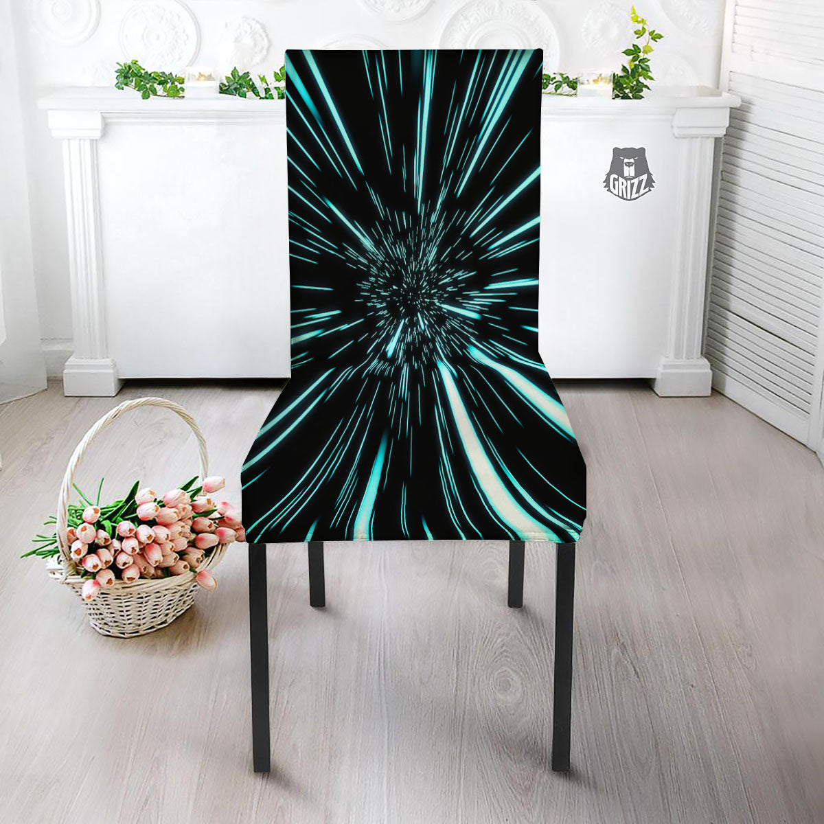 Hyperspace Galaxy Print Dining Chair Slipcover-grizzshop