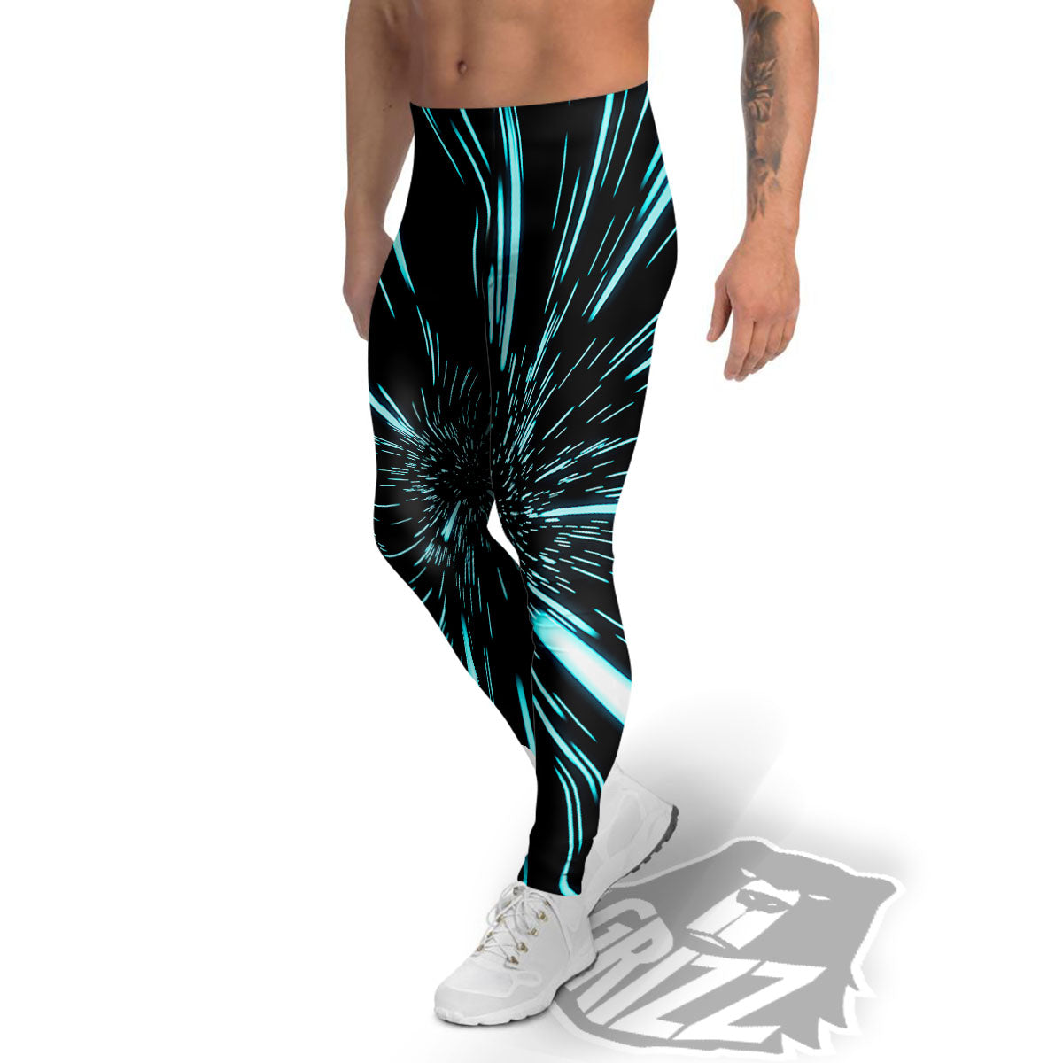 Hyperspace Galaxy Print Men's Leggings-grizzshop