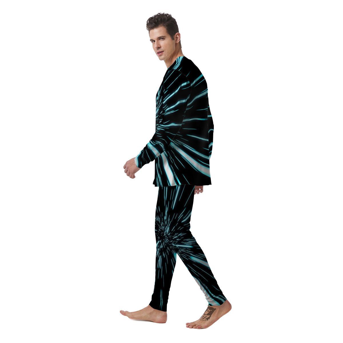 Hyperspace Galaxy Print Men's Pajamas-grizzshop