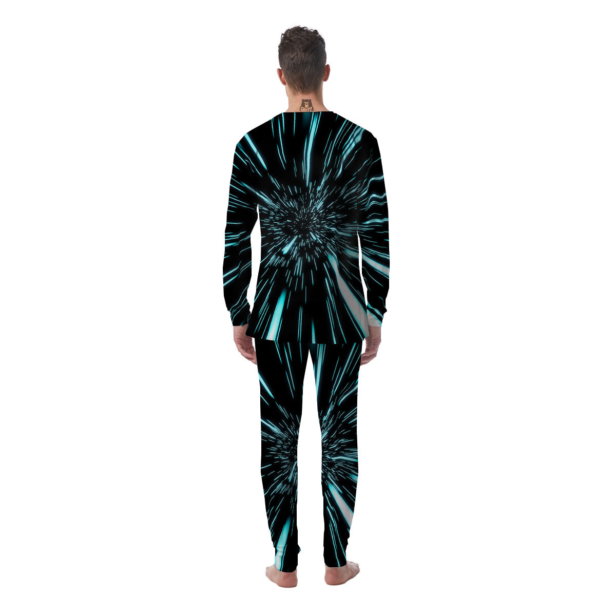 Hyperspace Galaxy Print Men's Pajamas-grizzshop