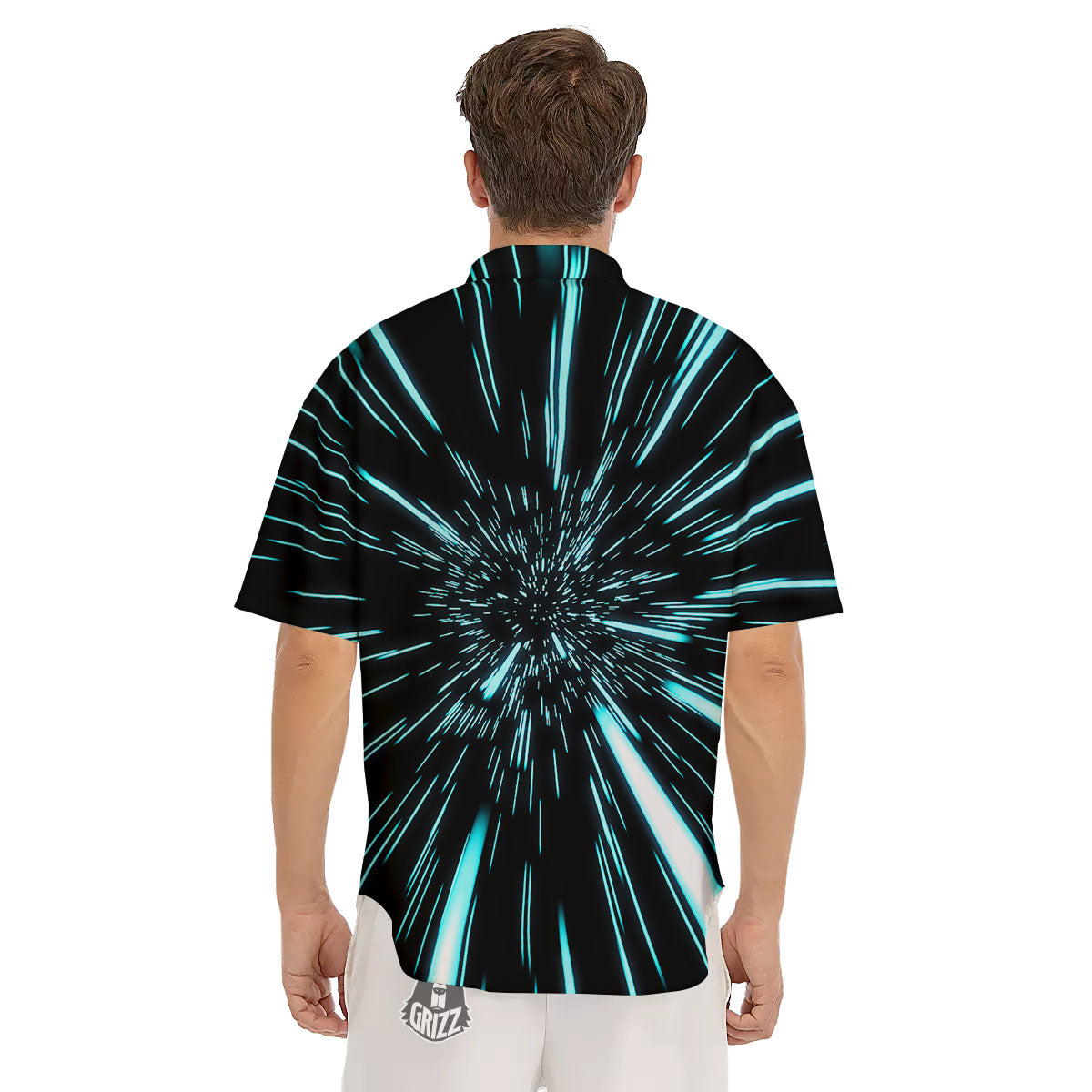 Hyperspace Galaxy Print Men's Short Sleeve Shirts-grizzshop