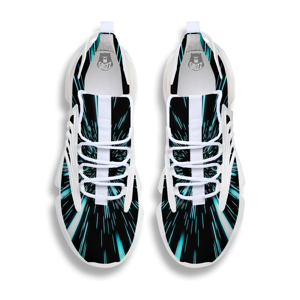 Hyperspace Galaxy Print White Gym Shoes-grizzshop