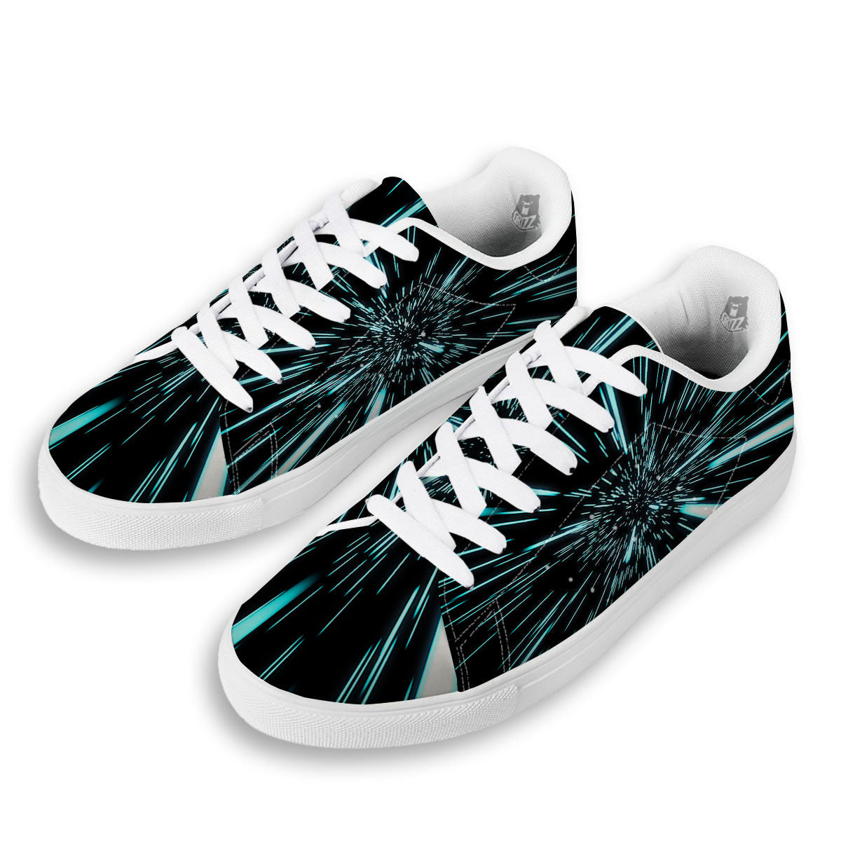 Hyperspace Galaxy Print White Low Top Sneakers-grizzshop
