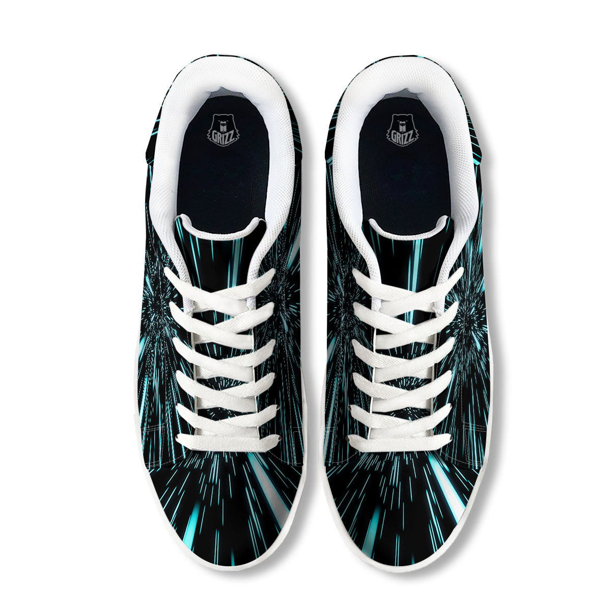 Hyperspace Galaxy Print White Low Top Sneakers-grizzshop