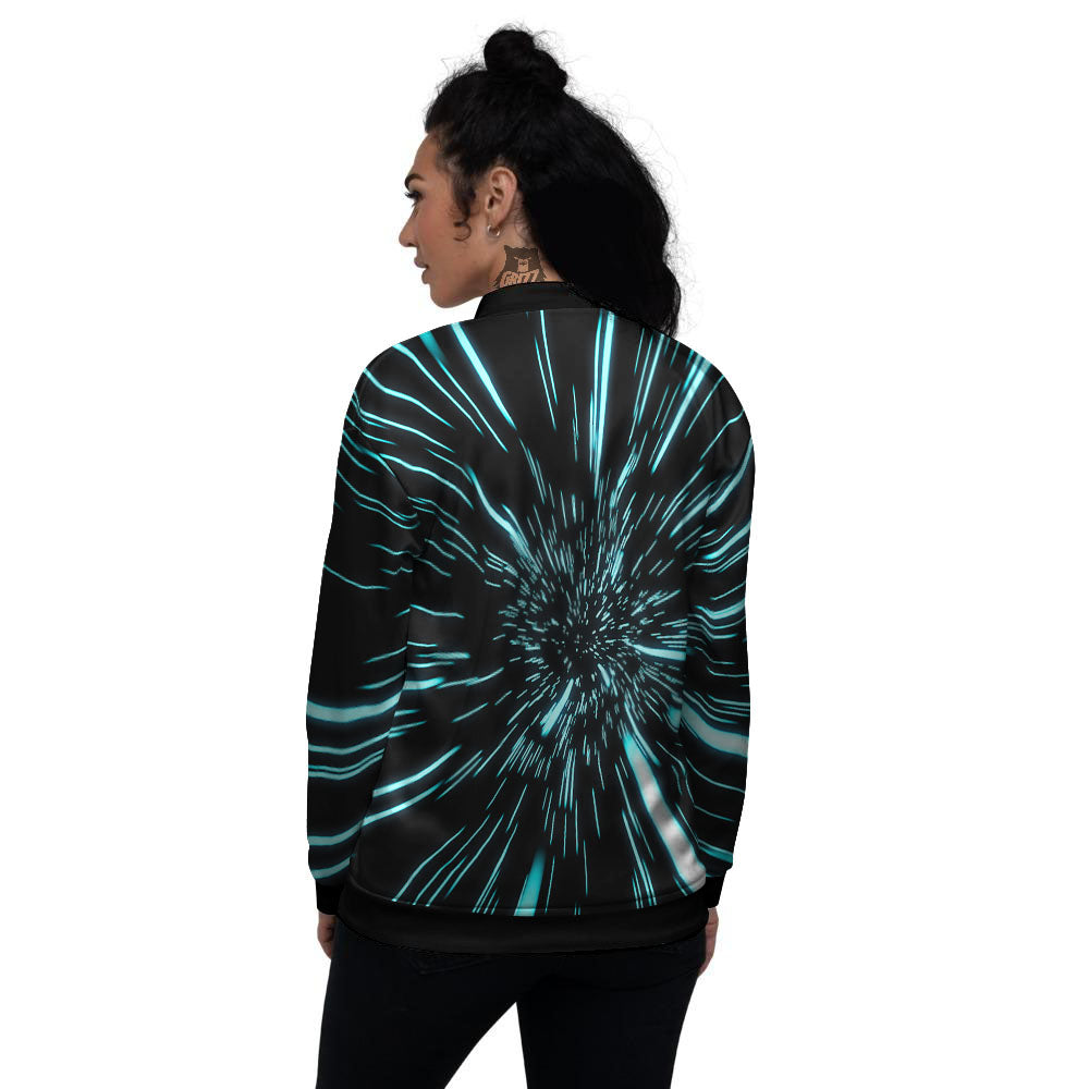 Hyperspace Galaxy Print Women's Bomber Jacket-grizzshop