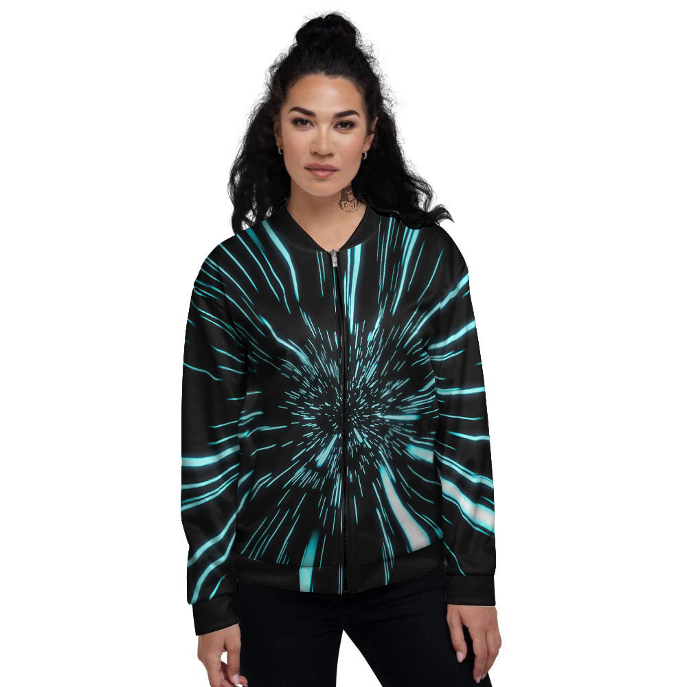 Hyperspace Galaxy Print Women's Bomber Jacket-grizzshop