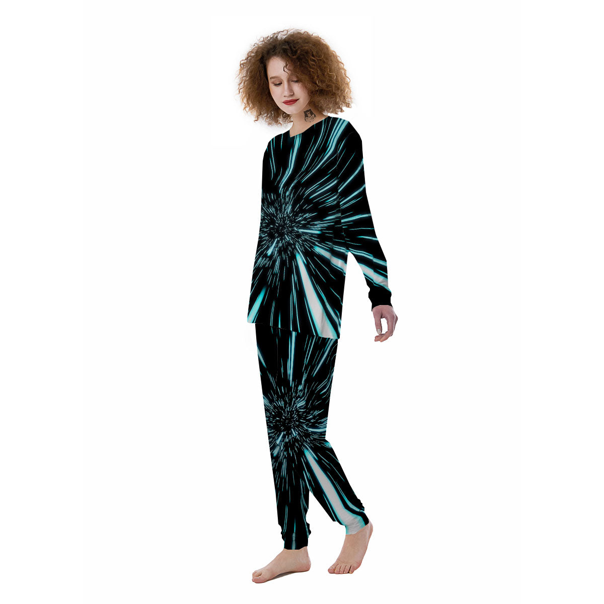 Hyperspace Galaxy Print Women's Pajamas-grizzshop