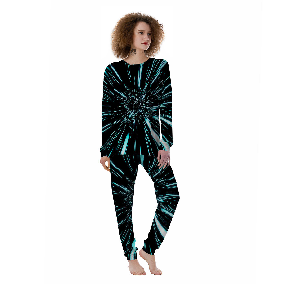 Hyperspace Galaxy Print Women's Pajamas-grizzshop