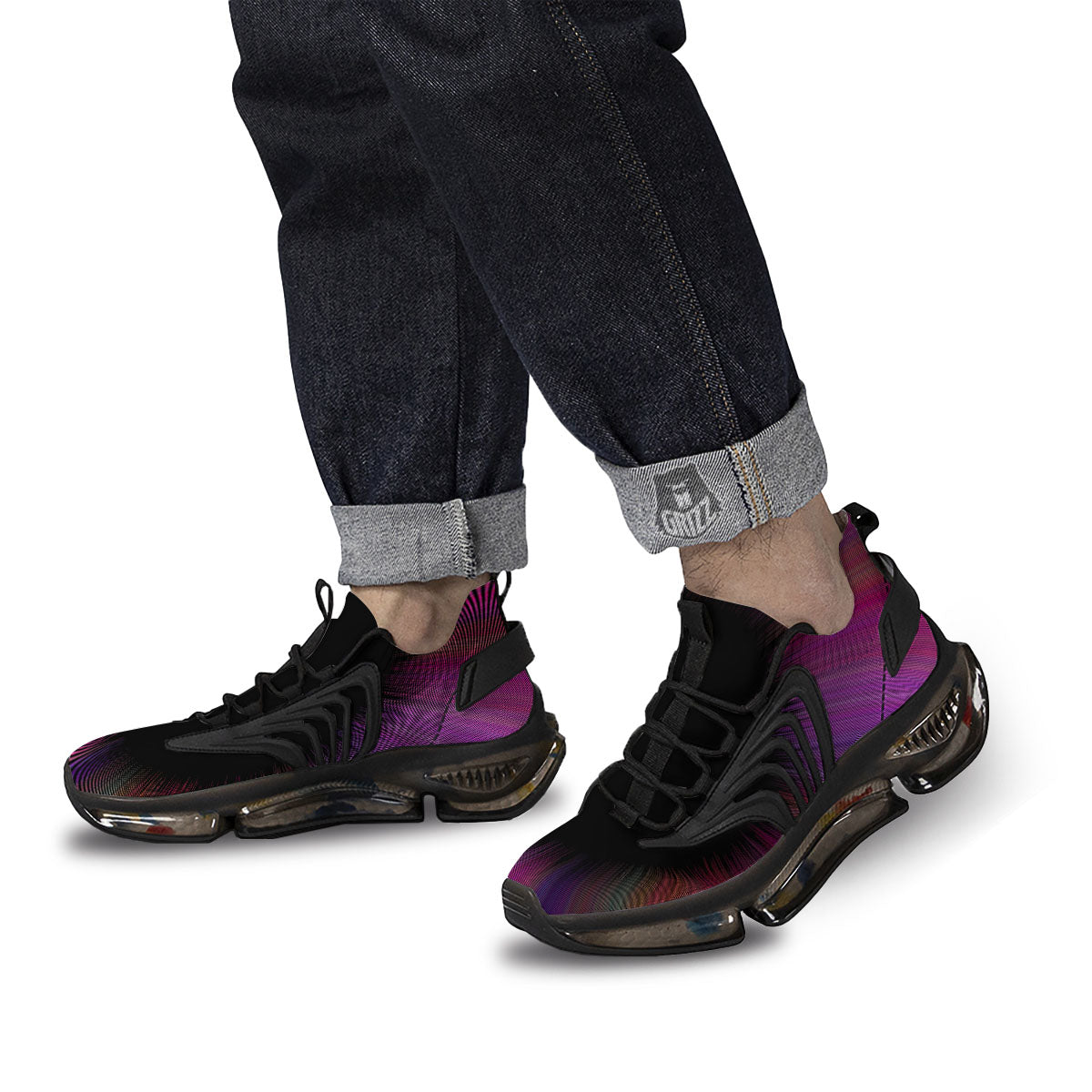 Hyperspace Purple Print Black Gym Shoes-grizzshop