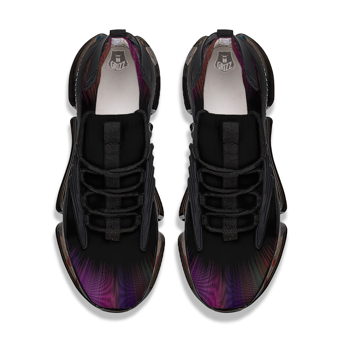 Hyperspace Purple Print Black Gym Shoes-grizzshop