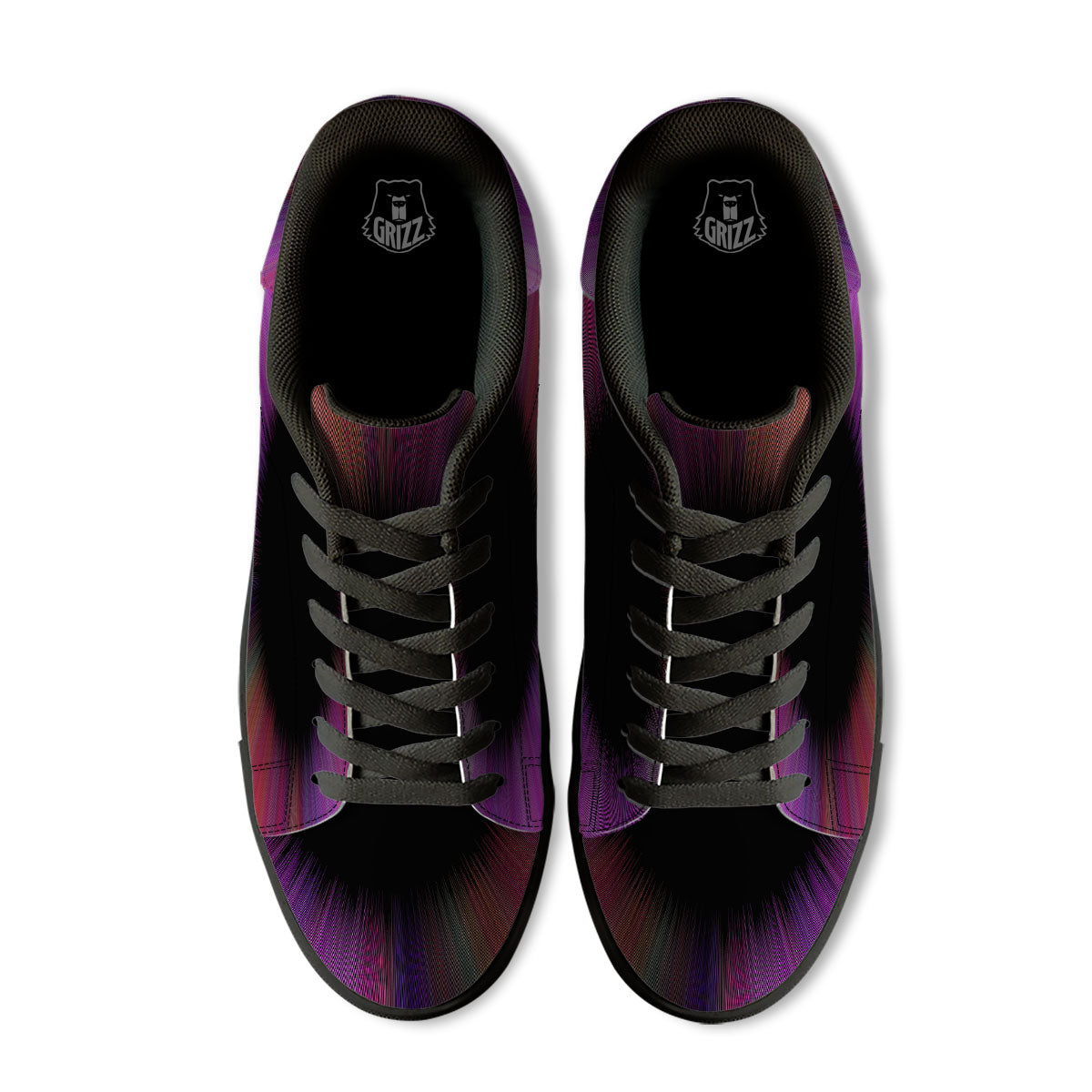 Hyperspace Purple Print Black Low Top Sneakers-grizzshop