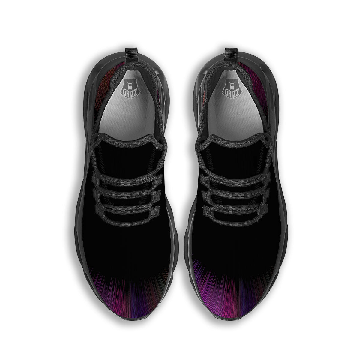 Hyperspace Purple Print Black Running Shoes-grizzshop