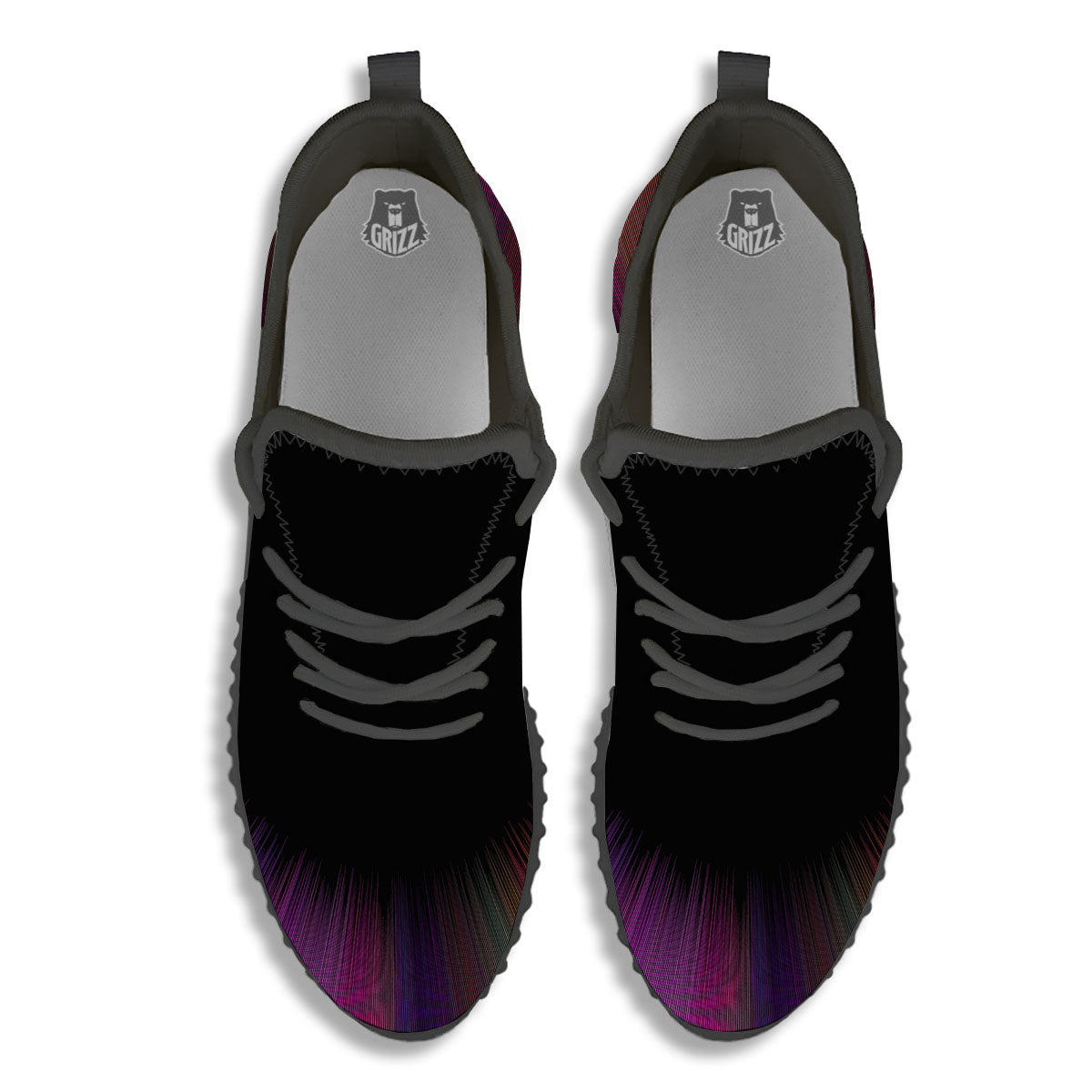 Hyperspace Purple Print Black Walking Shoes-grizzshop