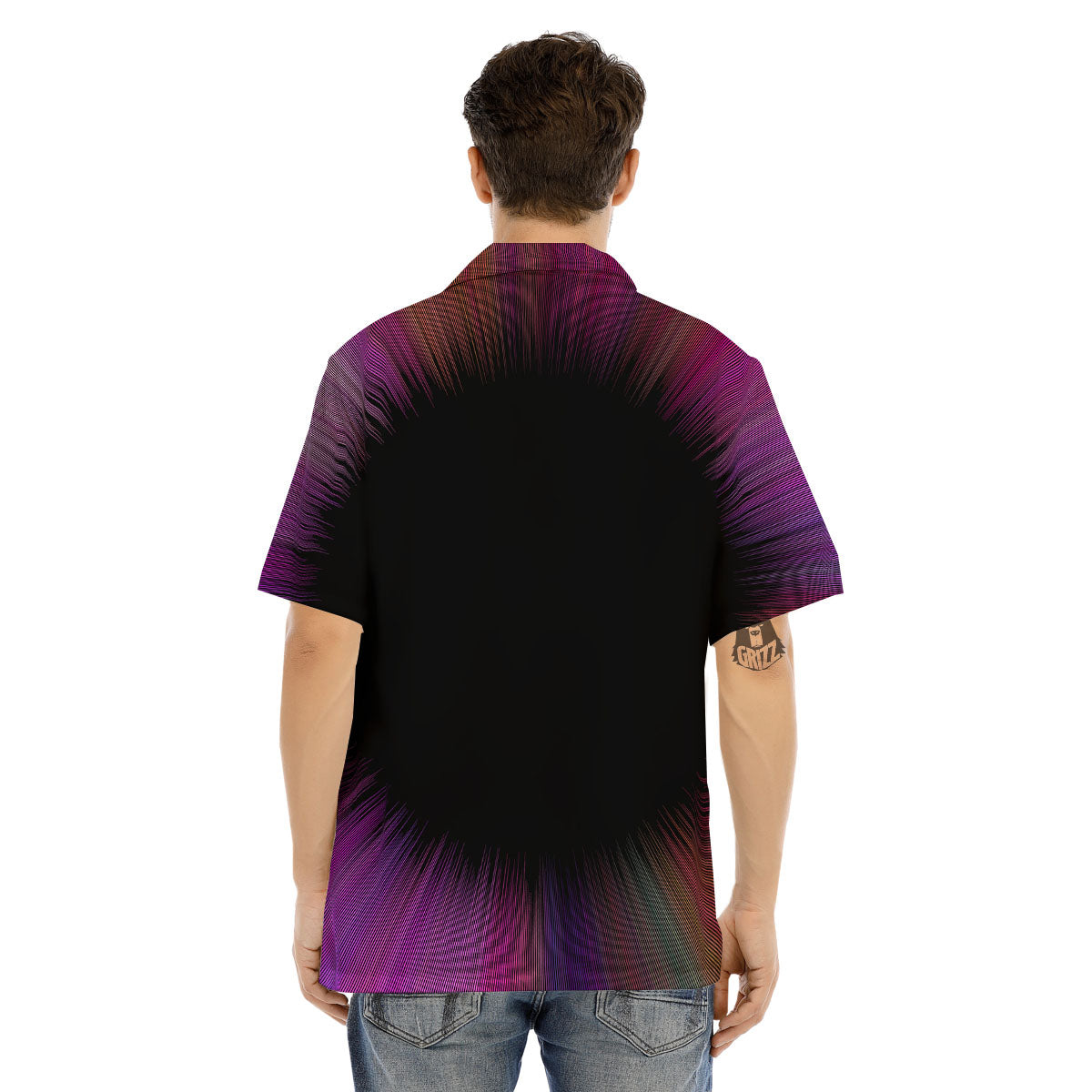 Hyperspace Purple Print Men's Hawaiian Shirt-grizzshop