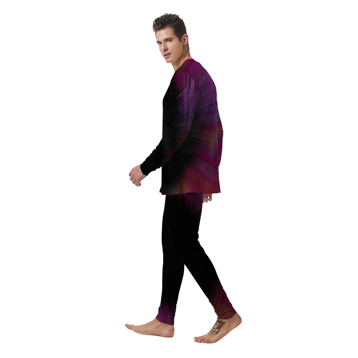 Hyperspace Purple Print Men's Pajamas-grizzshop