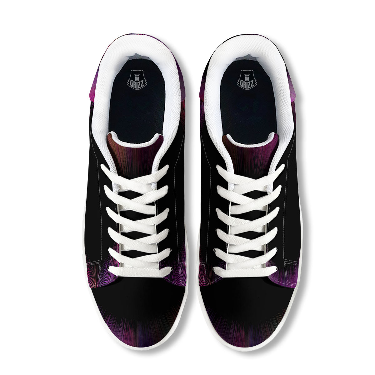 Hyperspace Purple Print White Low Top Sneakers-grizzshop