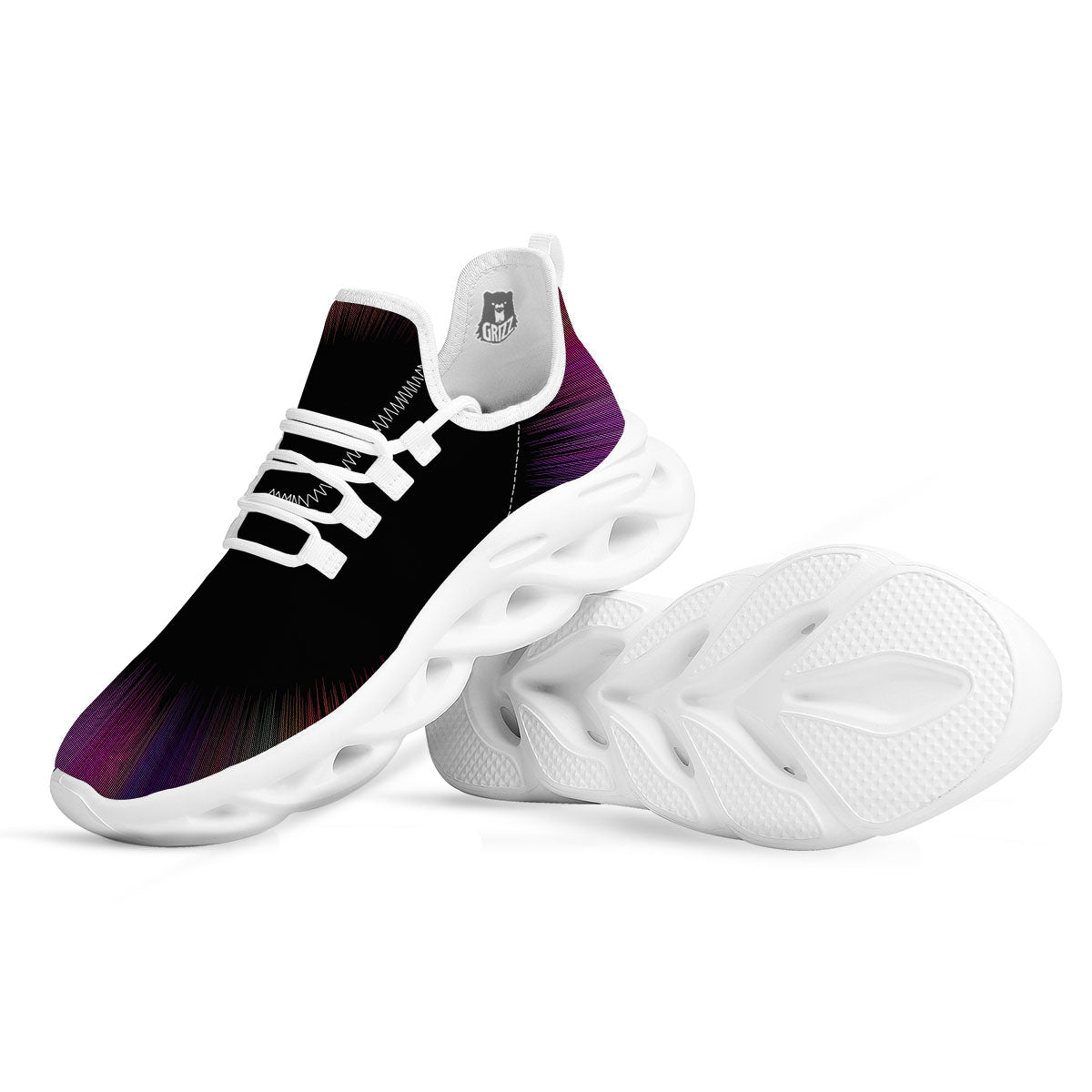 Hyperspace Purple Print White Running Shoes-grizzshop