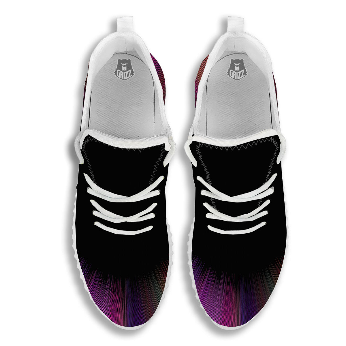 Hyperspace Purple Print White Walking Shoes-grizzshop