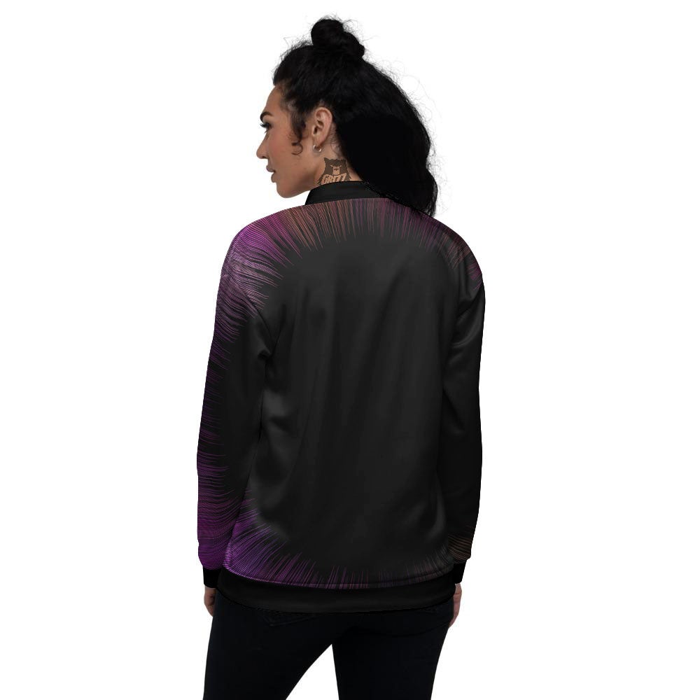Hyperspace Purple Print Women's Bomber Jacket-grizzshop