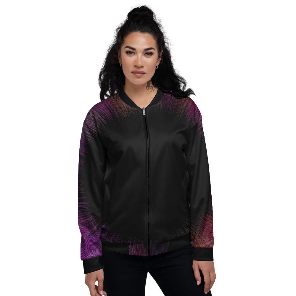 Hyperspace Purple Print Women's Bomber Jacket-grizzshop