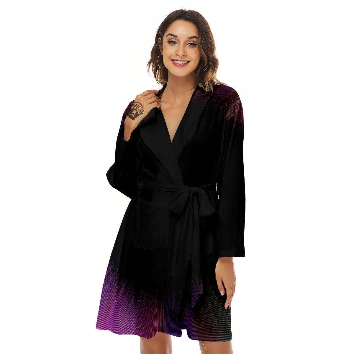 Hyperspace Purple Print Women's Robe-grizzshop