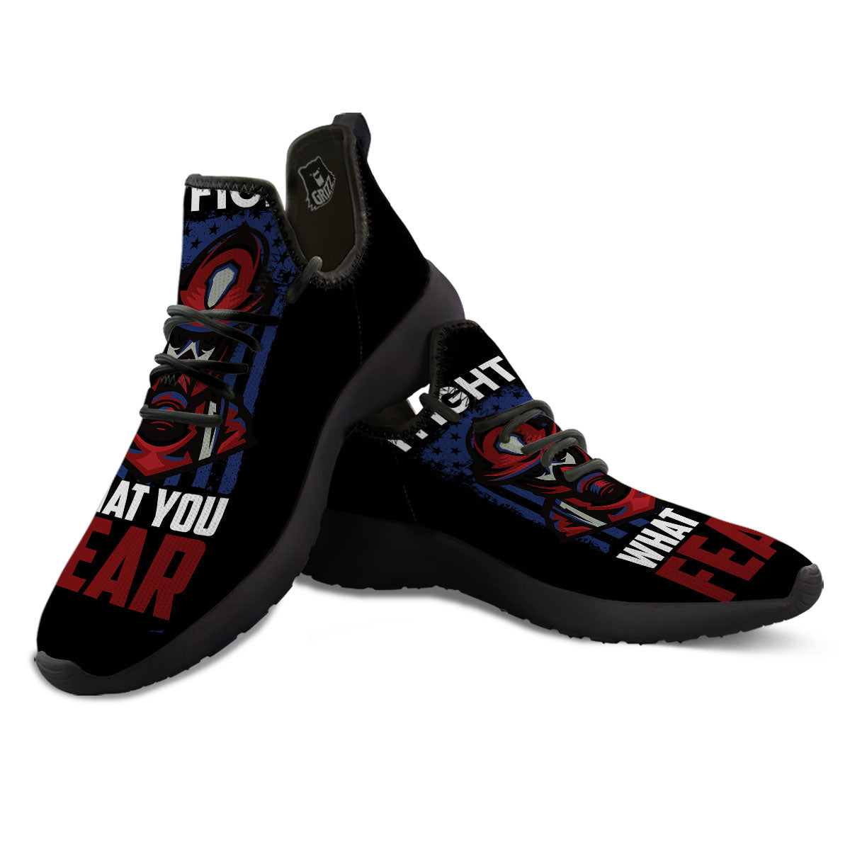 I Fight What You Fear Firefighter Print Black Athletic Shoes-grizzshop