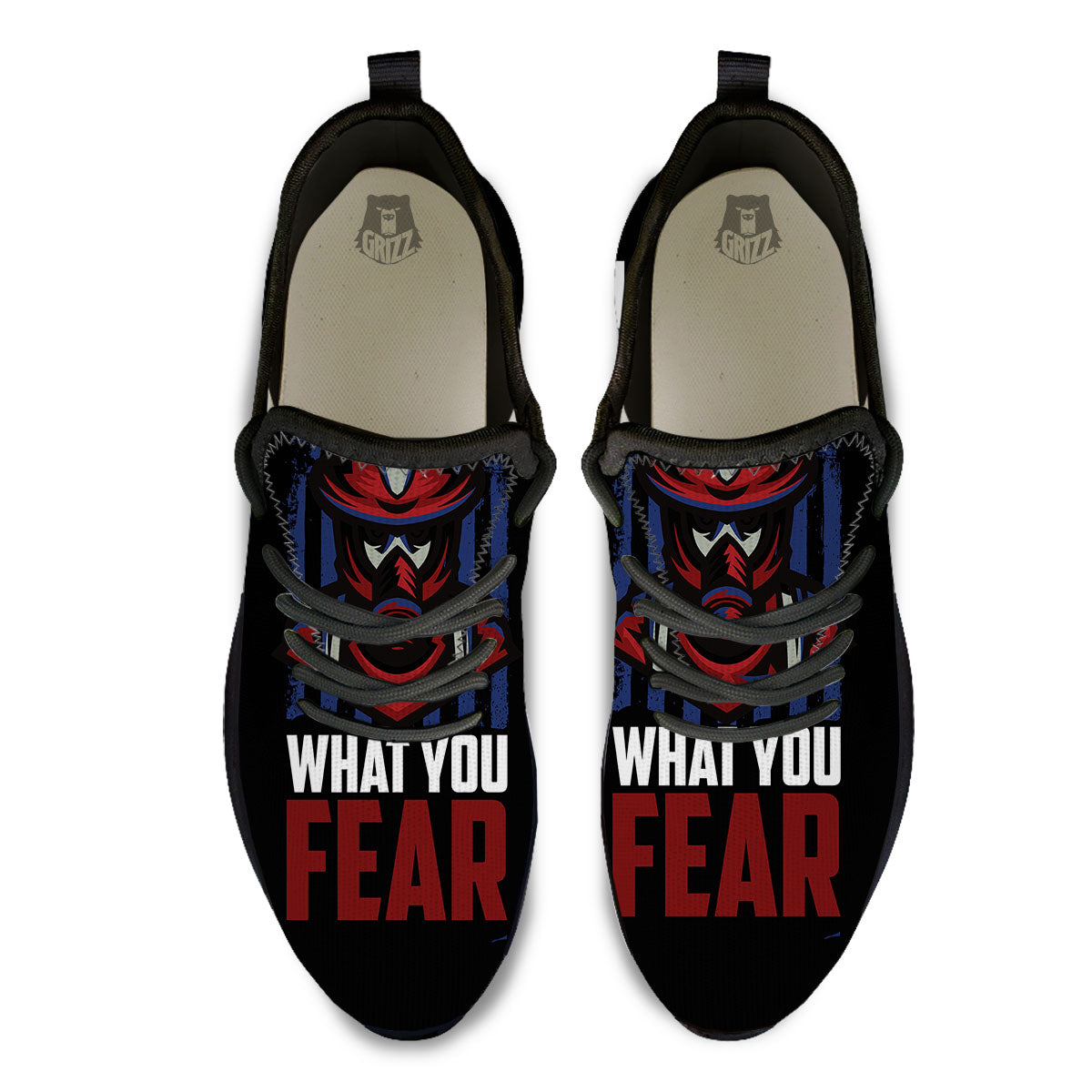 I Fight What You Fear Firefighter Print Black Athletic Shoes-grizzshop