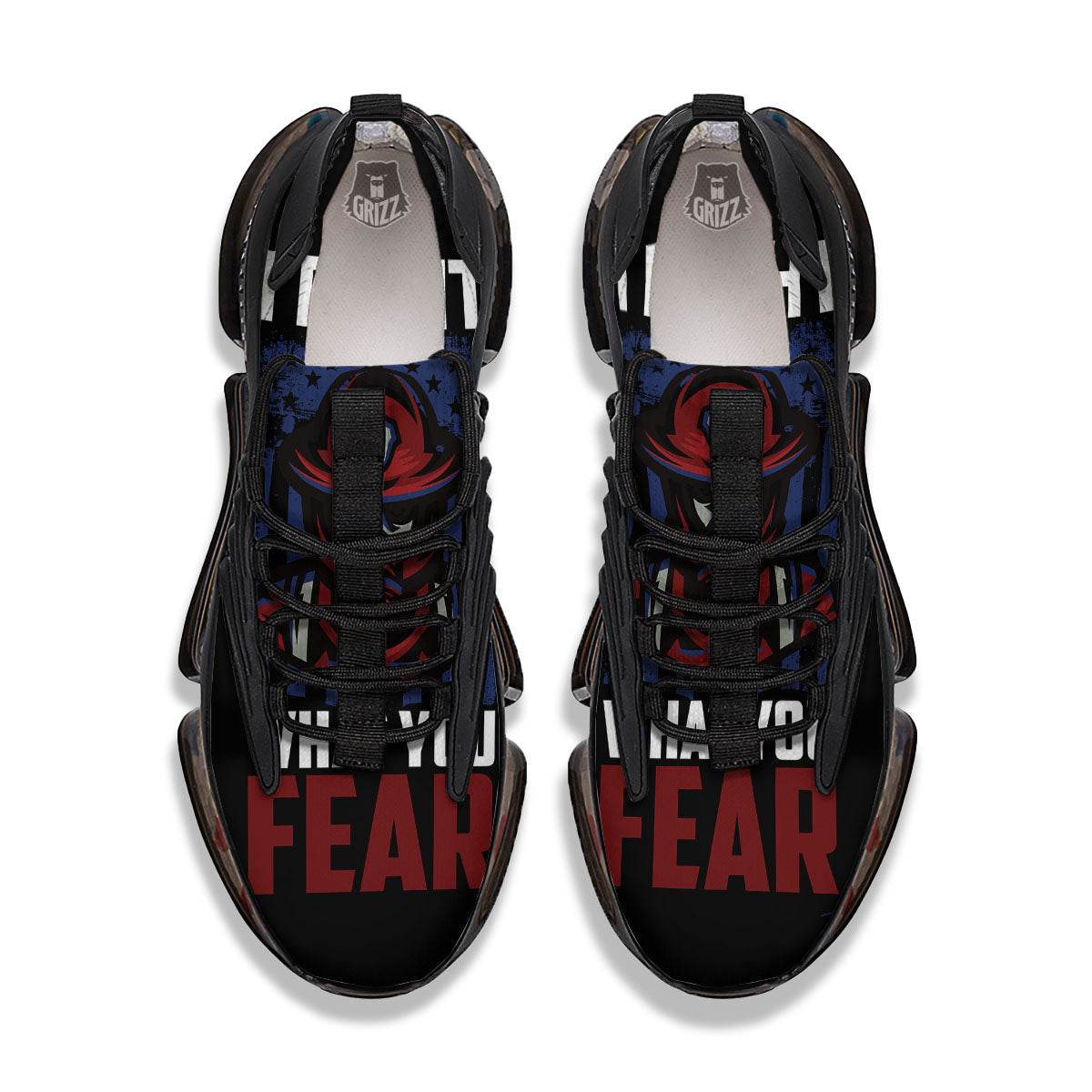 I Fight What You Fear Firefighter Print Black Gym Shoes-grizzshop