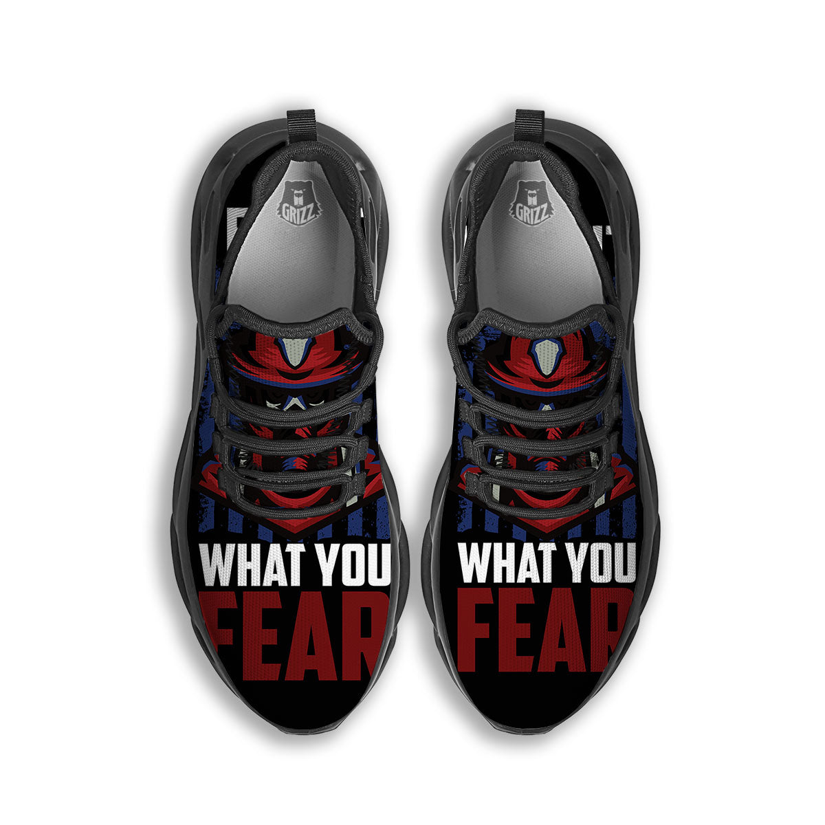 I Fight What You Fear Firefighter Print Black Running Shoes-grizzshop