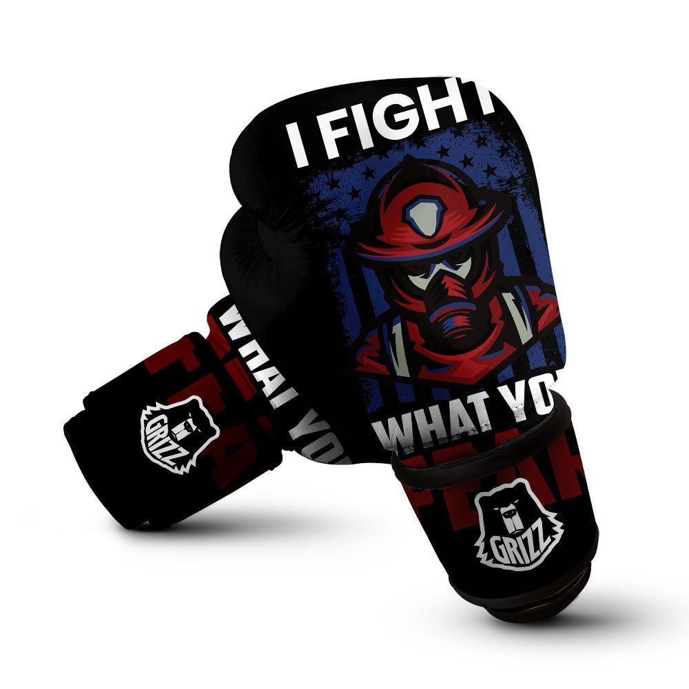 I Fight What You Fear Firefighter Print Boxing Gloves-grizzshop